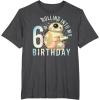 imageStar Wars BB8 ampamp DO Rolling Into My 6th Birthday TShirtDark Heather Grey