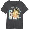 imageStar Wars BB8 ampamp DO Rolling Into My 6th Birthday TShirtDark Heather Grey