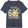 imageStar Wars BB8 ampamp DO Rolling Into My 6th Birthday TShirtHeather Blue