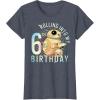 imageStar Wars BB8 ampamp DO Rolling Into My 6th Birthday TShirtHeather Blue