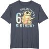 imageStar Wars BB8 ampamp DO Rolling Into My 6th Birthday TShirtHeather Blue
