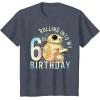 imageStar Wars BB8 ampamp DO Rolling Into My 6th Birthday TShirtHeather Blue