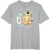 imageStar Wars BB8 ampamp DO Rolling Into My 6th Birthday TShirtHeather Grey