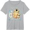 imageStar Wars BB8 ampamp DO Rolling Into My 6th Birthday TShirtHeather Grey