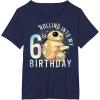 imageStar Wars BB8 ampamp DO Rolling Into My 6th Birthday TShirtNavy Blue