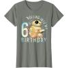 imageStar Wars BB8 ampamp DO Rolling Into My 6th Birthday TShirtOlive Heather