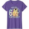imageStar Wars BB8 ampamp DO Rolling Into My 6th Birthday TShirtPurple Heather