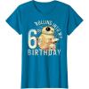imageStar Wars BB8 ampamp DO Rolling Into My 6th Birthday TShirtSapphire Blue