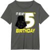 imageStar Wars Darth Vader 5th Birthday TShirt TShirtAsphalt Grey