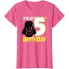 imageStar Wars Darth Vader 5th Birthday TShirt TShirtPink Heather