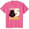 imageStar Wars Darth Vader 5th Birthday TShirt TShirtPink Heather