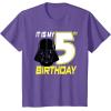 imageStar Wars Darth Vader 5th Birthday TShirt TShirtPurple Heather
