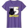 imageStar Wars Darth Vader 5th Birthday TShirt TShirtPurple Heather