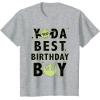 imageStar Wars Yoda Best Birthday Boy Rebel Logo TShirtHeather Grey