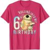 imageStar Wars BB8 ampamp DO Rolling Into My 6th Birthday TShirtRed Heather