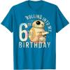 imageStar Wars BB8 ampamp DO Rolling Into My 6th Birthday TShirtSapphire Blue