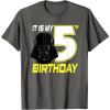 imageStar Wars Darth Vader 5th Birthday TShirt TShirtAsphalt Grey