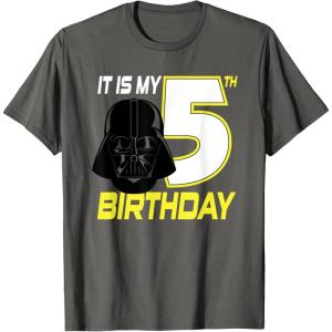 imageStar Wars Darth Vader 5th Birthday TShirt TShirtAsphalt Grey