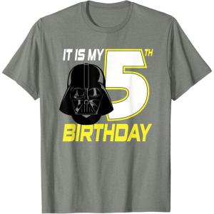 imageStar Wars Darth Vader 5th Birthday TShirt TShirtOlive Heather