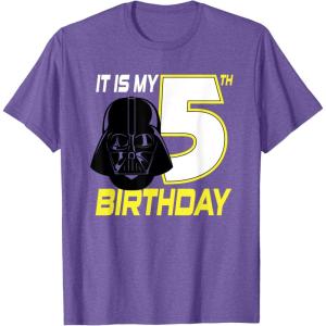 imageStar Wars Darth Vader 5th Birthday TShirt TShirtPurple Heather