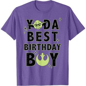 imageStar Wars Yoda Best Birthday Boy Rebel Logo TShirtPurple Heather