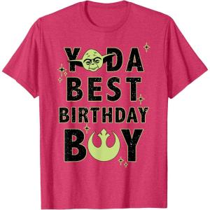 imageStar Wars Yoda Best Birthday Boy Rebel Logo TShirtRed Heather