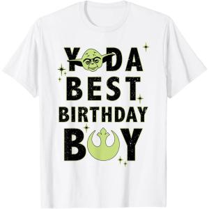 imageStar Wars Yoda Best Birthday Boy Rebel Logo TShirtWhite