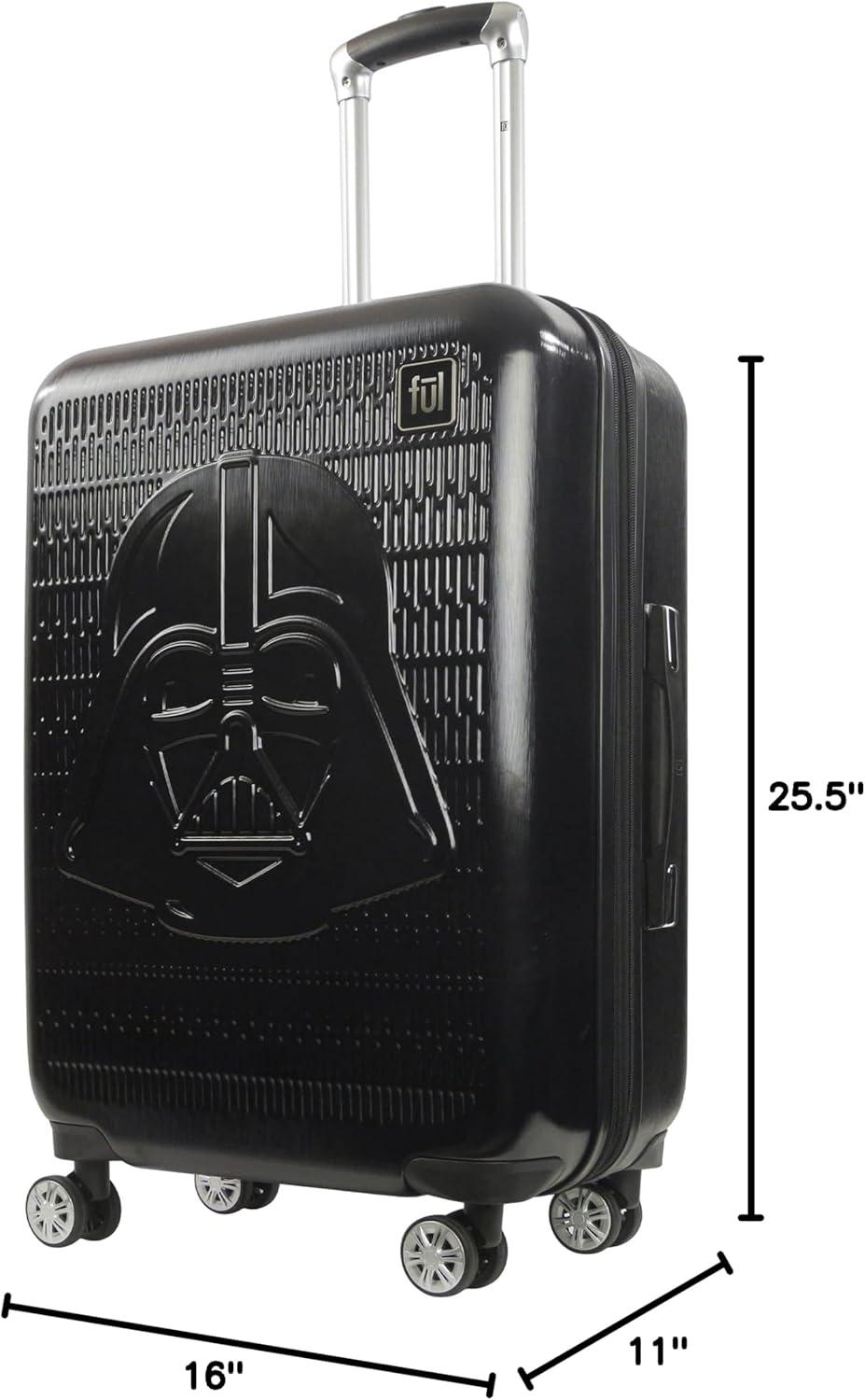 imageFUL Star Wars Darth Vader 25 Inch Rolling Luggage Embossed Hardshell Suitcase with Wheels BlackBlack