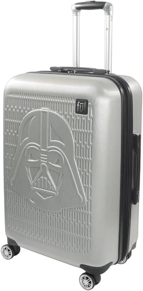 imageFUL Star Wars Darth Vader 25 Inch Rolling Luggage Embossed Hardshell Suitcase with Wheels BlackSilver