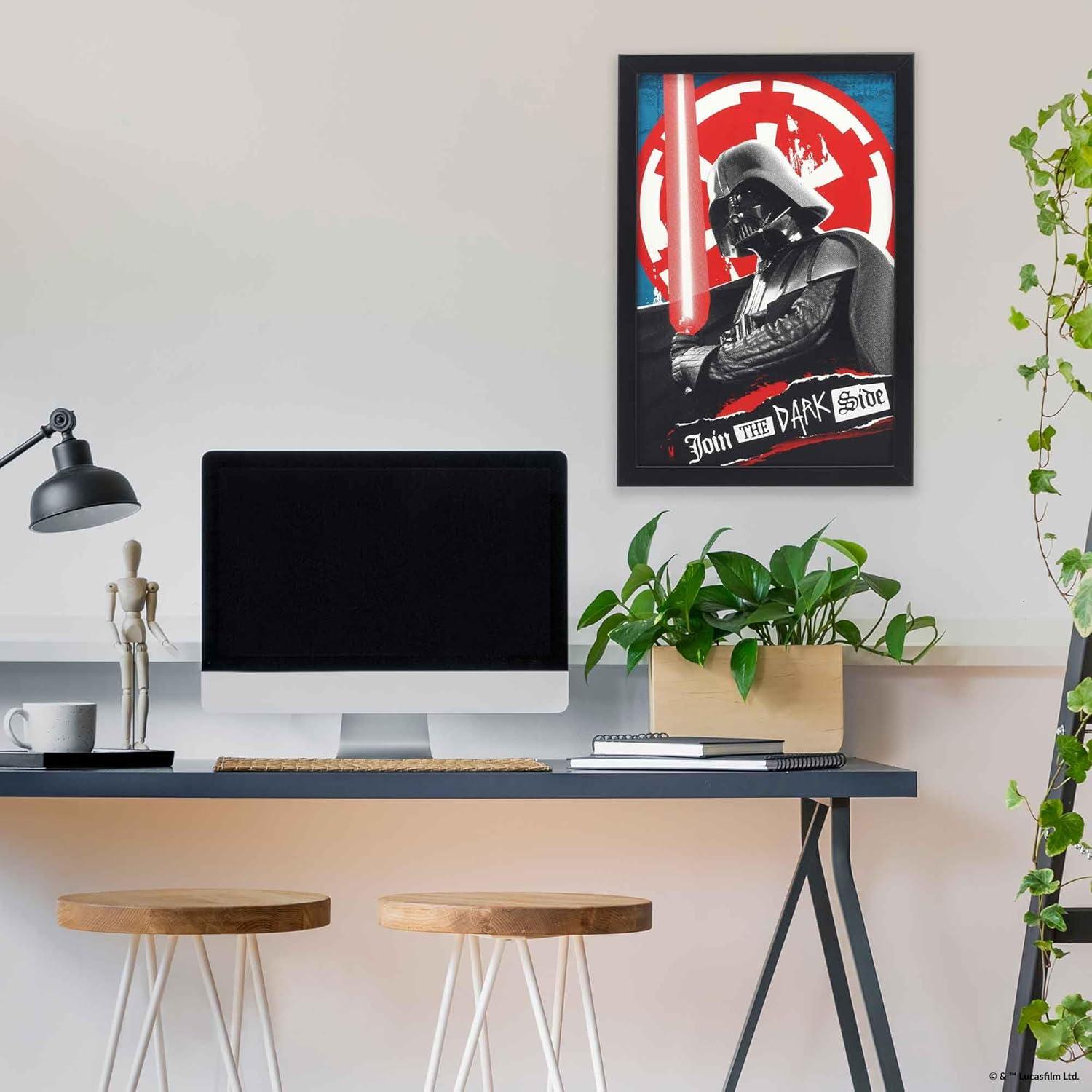 imageOpen Road Brands Disney Star Wars In This House Family Rules Wood Wall Decor  Large Star Wars Wall Art for Living Room Movie Room or Man CaveBlackRed