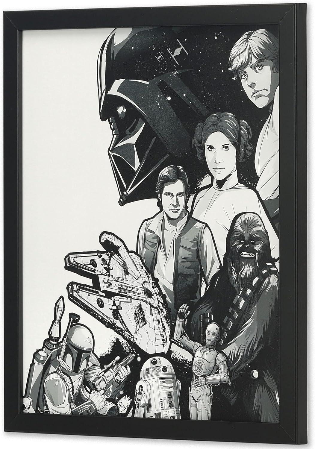 imageOpen Road Brands Disney Star Wars In This House Family Rules Wood Wall Decor  Large Star Wars Wall Art for Living Room Movie Room or Man CaveWhite