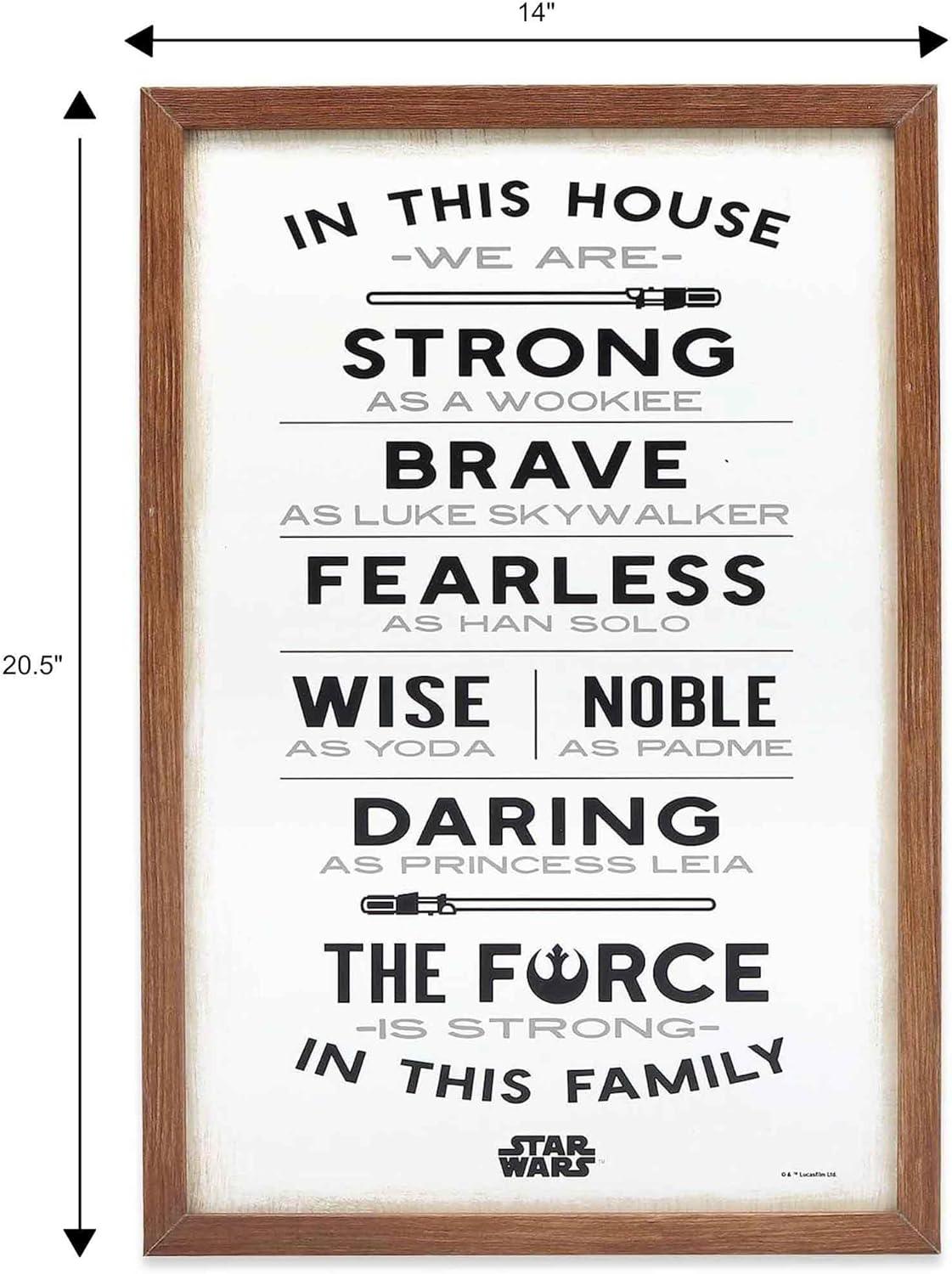 imageOpen Road Brands Disney Star Wars In This House Family Rules Wood Wall Decor  Large Star Wars Wall Art for Living Room Movie Room or Man CaveWhiteBrown