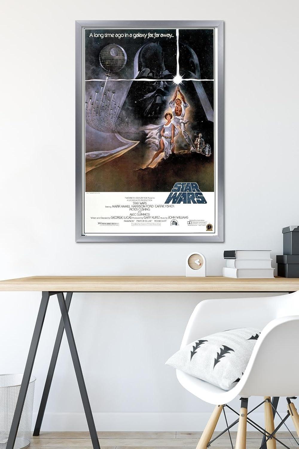 imageTrends International 24X36 Star Wars A New Hope  Original One Sheet Wall Poster 24quot x 36quot Unframed VersionSilver Framed Version