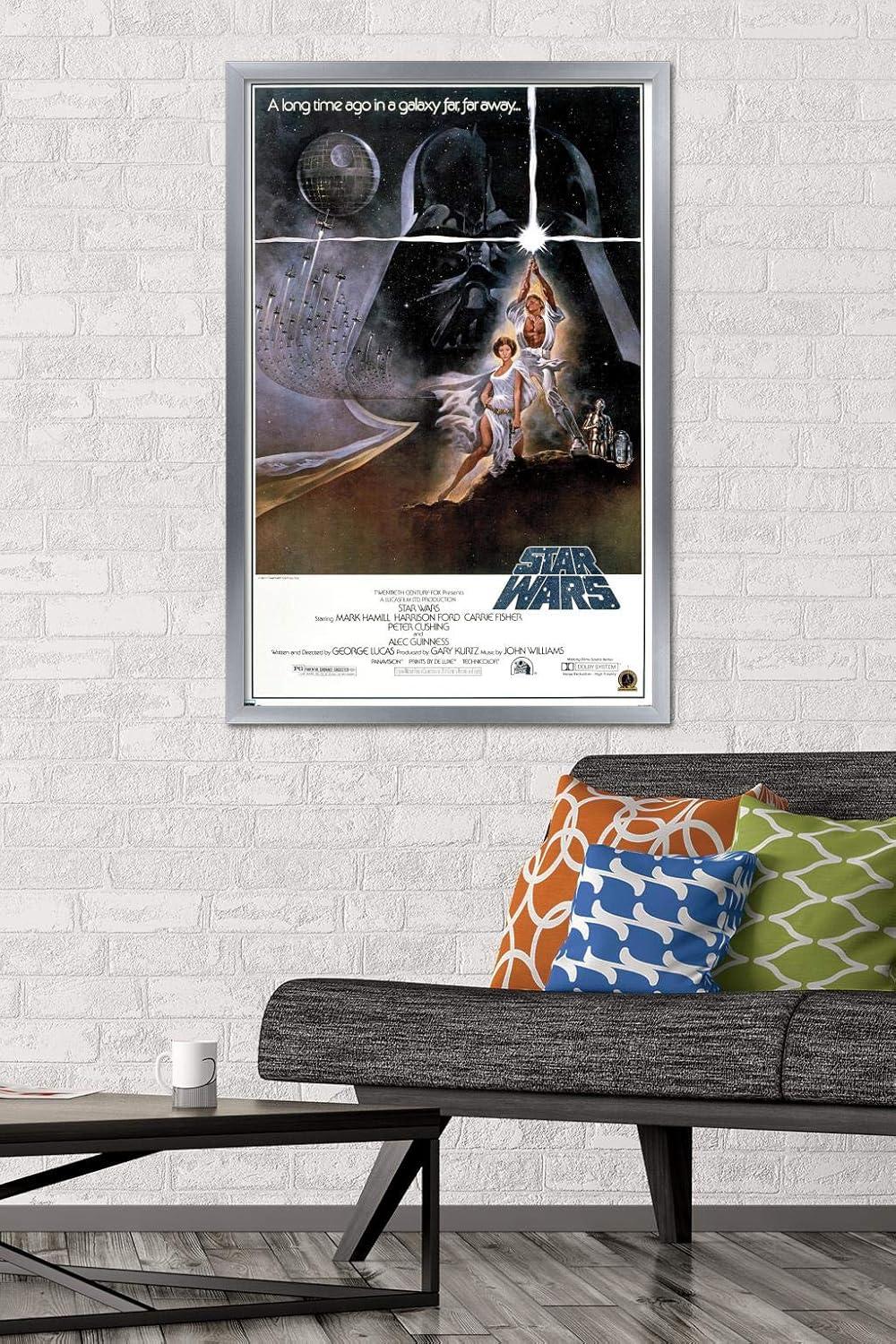 imageTrends International 24X36 Star Wars A New Hope  Original One Sheet Wall Poster 24quot x 36quot Unframed VersionSilver Framed Version