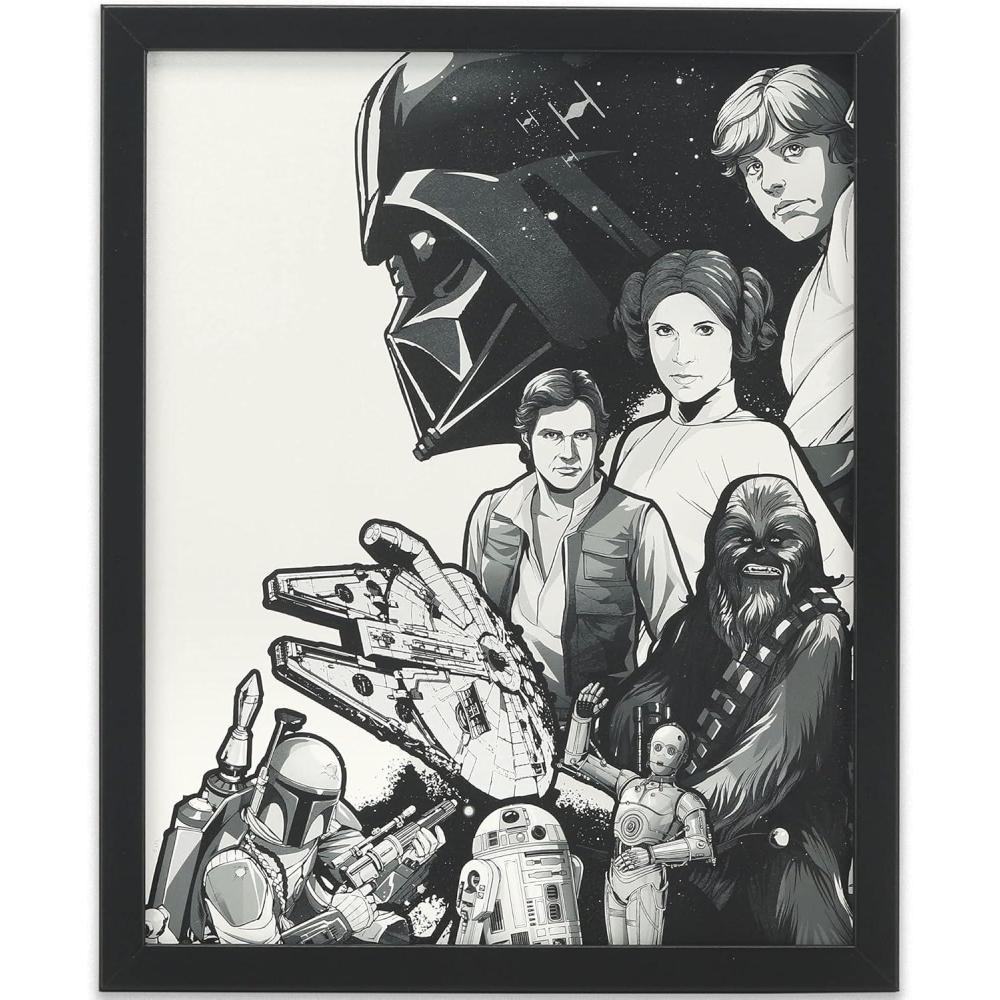 imageOpen Road Brands Disney Star Wars In This House Family Rules Wood Wall Decor  Large Star Wars Wall Art for Living Room Movie Room or Man CaveWhite