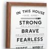 imageOpen Road Brands Disney Star Wars In This House Family Rules Wood Wall Decor  Large Star Wars Wall Art for Living Room Movie Room or Man CaveWhiteBrown