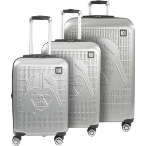 imageFUL Star Wars Darth Vader 25 Inch Rolling Luggage Embossed Hardshell Suitcase with Wheels BlackSilver