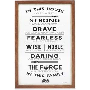 imageOpen Road Brands Disney Star Wars In This House Family Rules Wood Wall Decor  Large Star Wars Wall Art for Living Room Movie Room or Man CaveWhiteBrown