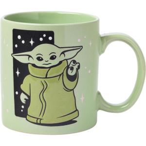 imageSilver Buffalo Star Wars The Mandalorian The Child Stands Ceramic Coffee Mug 20OuncesMandalorian Child Stars Wax Resist