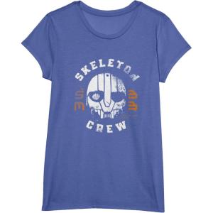 imageStar Wars Skeleton Crew Distressed First Mate SM33 Mask TShirtBright Blue Heather