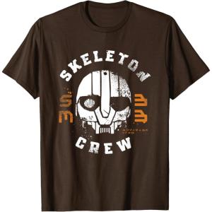 imageStar Wars Skeleton Crew Distressed First Mate SM33 Mask TShirtBrown