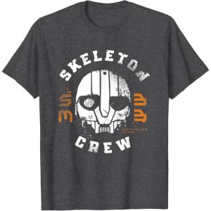 imageStar Wars Skeleton Crew Distressed First Mate SM33 Mask TShirtDark Heather Grey