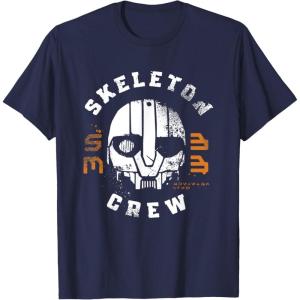 imageStar Wars Skeleton Crew Distressed First Mate SM33 Mask TShirtNavy Blue