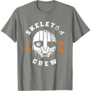 imageStar Wars Skeleton Crew Distressed First Mate SM33 Mask TShirtOlive Heather