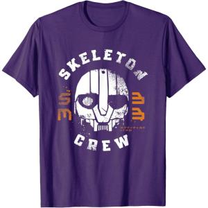 imageStar Wars Skeleton Crew Distressed First Mate SM33 Mask TShirtPurple