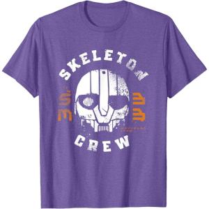 imageStar Wars Skeleton Crew Distressed First Mate SM33 Mask TShirtPurple Heather