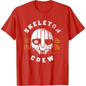 imageStar Wars Skeleton Crew Distressed First Mate SM33 Mask TShirtRed