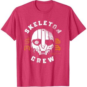 imageStar Wars Skeleton Crew Distressed First Mate SM33 Mask TShirtRed Heather