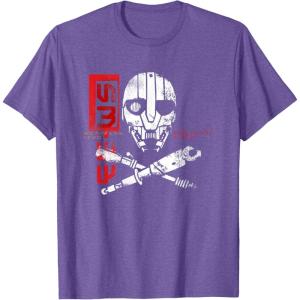 imageStar Wars Skeleton Crew Distressed First Mate SM33 Stamp TShirtPurple Heather