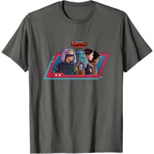 imageStar Wars Skeleton Crew Destination Unknown Retro Line Up TShirtAsphalt Grey